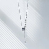 925 Silver Small Waist Letter Tassel Necklace Clavicle Chain
