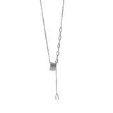 925 Silver Small Waist Letter Tassel Necklace Clavicle Chain