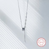 925 Silver Small Waist Letter Tassel Necklace Clavicle Chain