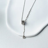 925 Silver Small Waist Letter Tassel Necklace Clavicle Chain