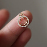 925 Silver Smile Face Choker Necklace 14K Plated Pendant for Women