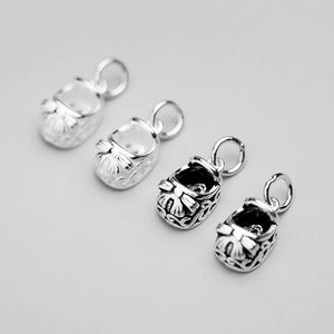 925 Silver Stereo Embroidered Shoes Charms Pendant DIY Jewelry Findings