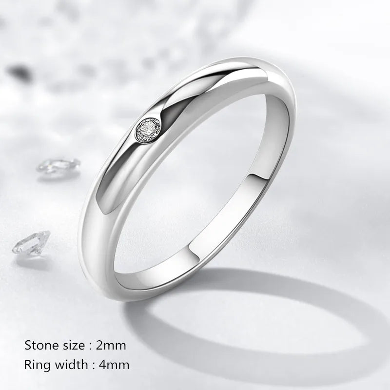 925 Silver Zircon Wedding Ring for Women