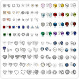 925 Silver 12 Zodiac Earrings Heart Studs for Women Men