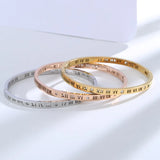 925 Silver Wedding Bangle Smooth Roman Numeral Elegant Engagement Bracelet