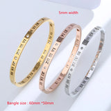 925 Silver Wedding Bangle Smooth Roman Numeral Elegant Engagement Bracelet