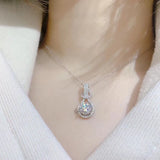 925 Silver Classic Wedding Pendant Necklace with Big Zircon