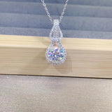 925 Silver Classic Wedding Pendant Necklace with Big Zircon