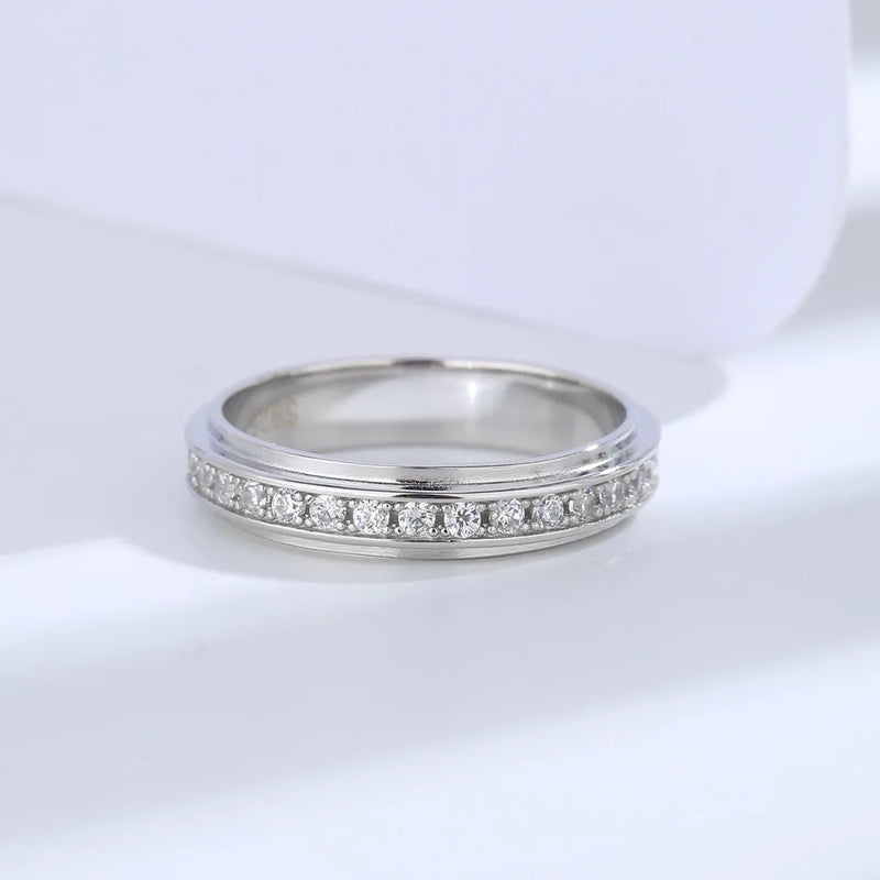 925 Silver Wedding Ring with Zircon Circle for Women