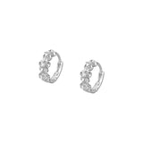 925 Sterling Silver Zircon Plum Earrings for Women Hoop Wedding Jewelry
