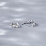 925 Sterling Silver Zircon Plum Earrings for Women Hoop Wedding Jewelry