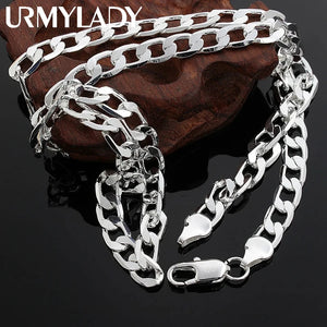 925 Sterling Silver 8mm Chain Necklace Wedding Jewelry