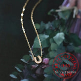 925 Silver Horseshoe Choker Necklace Women