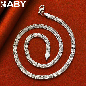925 Silver 6mm Snake Chain Necklace 20 Inch