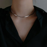 925 Silver Snake Bone Chain Necklace Charm Choker Women Jewelry Gift