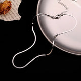 925 Silver Clavicle Chain Necklace Snake Bone Choker Boho Jewelry Gift
