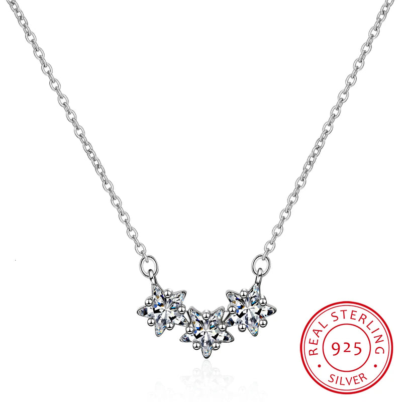 Sparkling Star Pendant Necklace with Zirconia