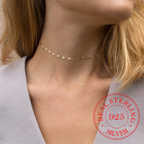 925 Silver Clavicle Chain Choker Necklace for Women Girls Party Jewelry