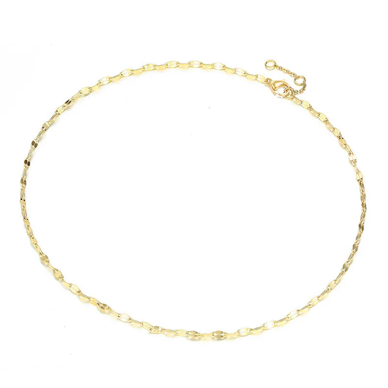 925 Silver Clavicle Chain Choker Necklace for Women Girls Party Jewelry