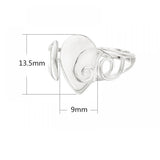 925 Silver Claw Prong Ring Base Finding for 9X13.5mm Gemstone Setting