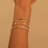 925 Sterling Silver CZ Tennis Chain Bracelet