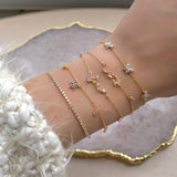925 Sterling Silver CZ Tennis Chain Bracelet