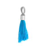 925 Silver Clear Fabric Tassel Dangle Charm for Women Charm Bracelets