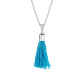 925 Silver Clear Fabric Tassel Dangle Charm for Women Charm Bracelets