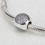 925 Silver CZ Dazzling Droplet Charm Beads for European Bracelets