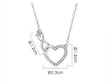 925 Silver CZ Forever Love Heart Infinity Pendant Necklace Gift