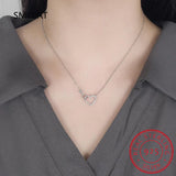 925 Silver CZ Forever Love Heart Infinity Pendant Necklace Gift