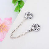 925 Silver CZ Safety Chain Bead for Charm Bracelet DIY Jewelry