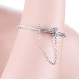 925 Silver CZ Safety Chain Bead for Charm Bracelet DIY Jewelry