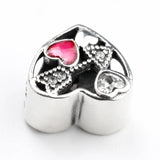925 Silver Clear CZ Arrow Struck by Love Charm Bracelet Jewelry