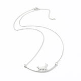 925 Sterling Silver Climbing Cat Pendant Necklace