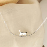 925 Sterling Silver Climbing Cat Pendant Necklace