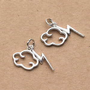 925 Silver Cloud+Lightning Charms Set for Bracelet DIY