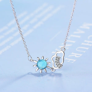 925 Silver Cloud Star Pendant Necklace Wedding Jewelry