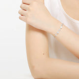 925 Silver Clover Strand Bracelet Four Leaf For Women Lucky Birthday Gift