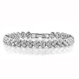 925 Silver Cluster CZ Tennis Bracelet Girl Jewelry