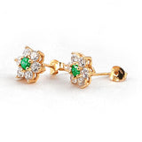 925 Silver Cluster Stud Flower Earring Women 10 Colors