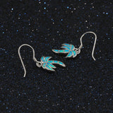 925 Silver Opal Palm Tree Drop Earrings for Women