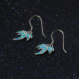 925 Silver Opal Palm Tree Drop Earrings for Women