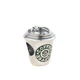 925 Silver Coffee Cup Charm Bead for European Jewelry Making