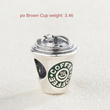 925 Silver Coffee Cup Charm Bead for European Jewelry Making