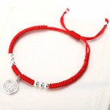 925 Silver Coin Charm Bracelet Red Beaded Bridal Jewelry Gift