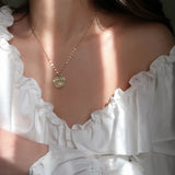 925 Silver Coin Round Card Necklace Vintage Gothic Hot Chain Jewelry