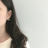 925 Silver Red Star Moon Drop Earrings, Mesh Style