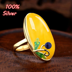 925 Silver Adjustable Ring Blanks Base DIY Wax Turquoise Settings for Jewelry