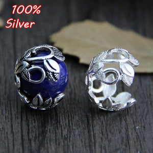925 Silver Flower Beads Cap Spacer DIY Jewelry Making Findings